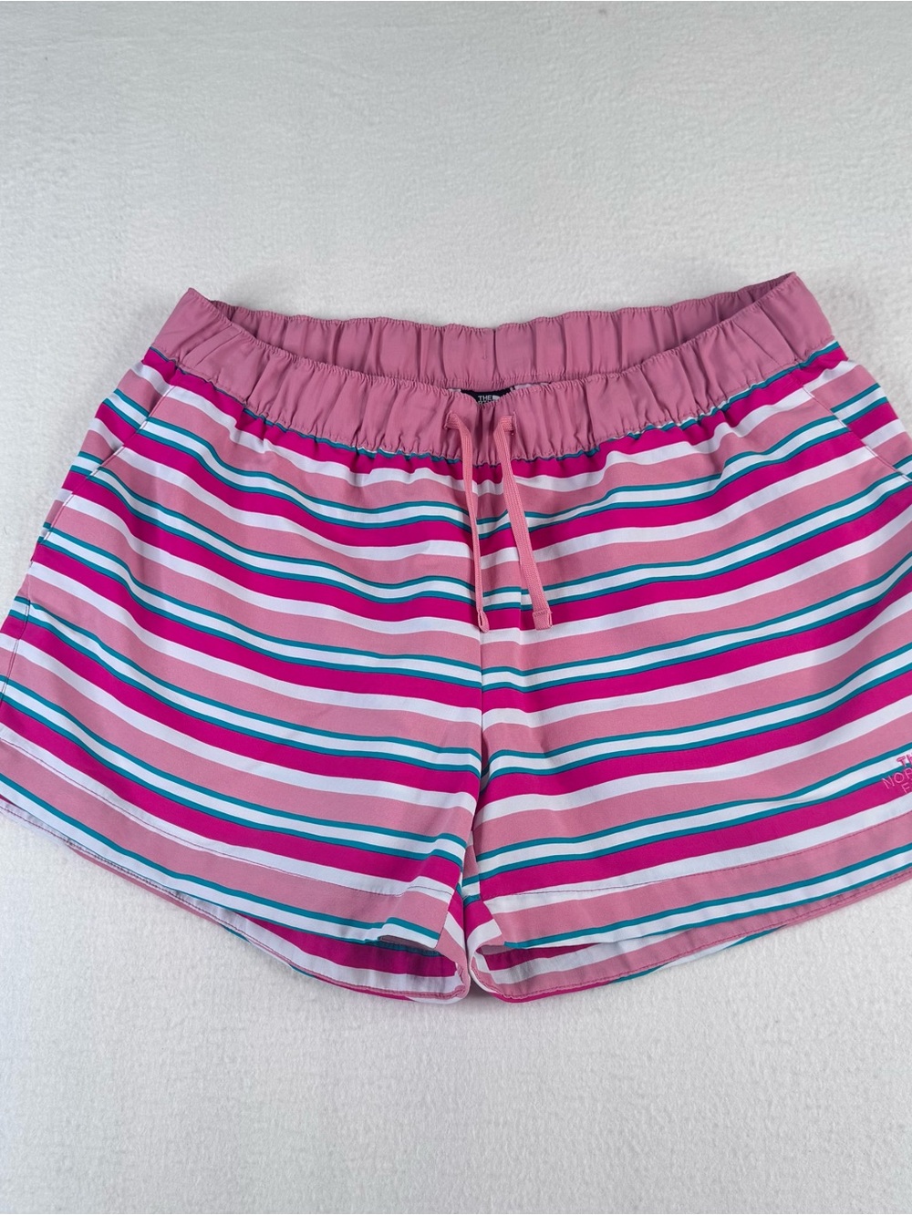 The North Face Pink Striped Women's Athletic Shorts
